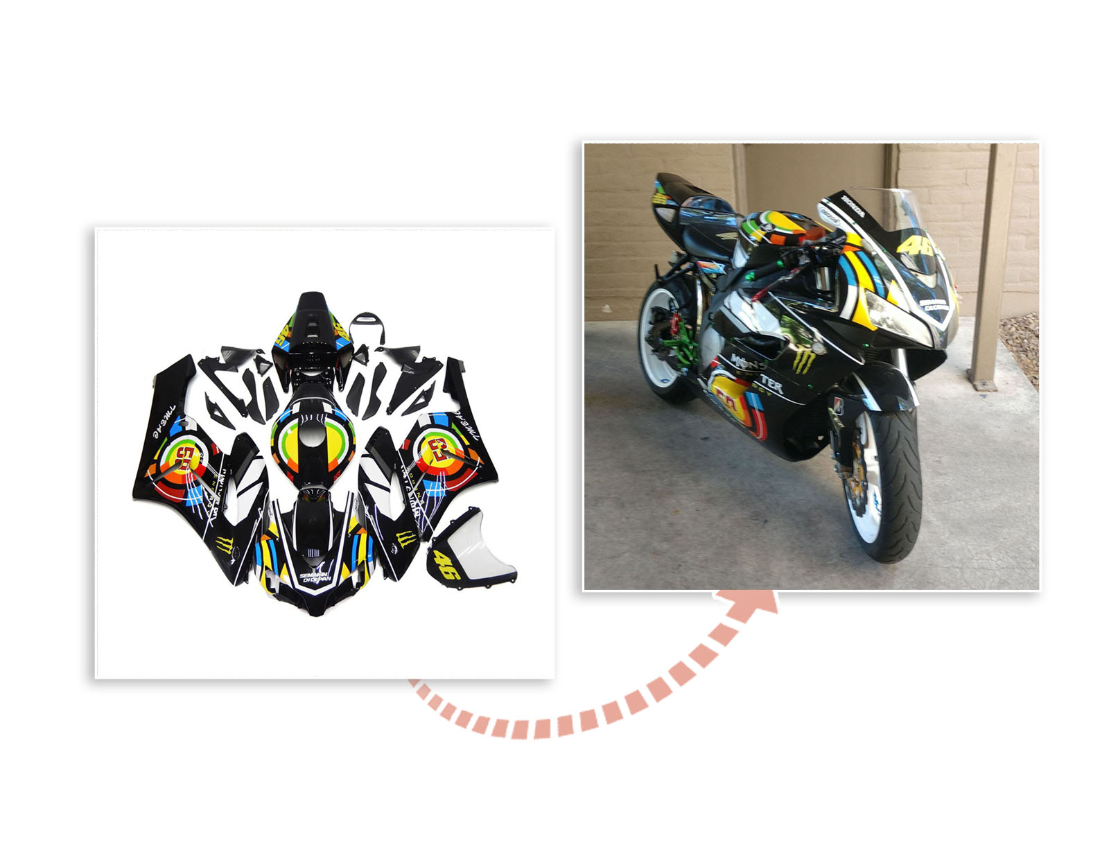 Aftermarket Multi Color - 2004-2005 Honda CBR1000RR Fairings