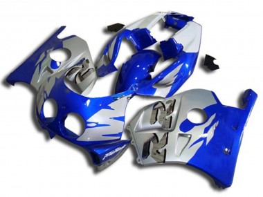 Aftermarket 1990-1998 Blue Silver and White Honda CBR250RR Motorcycle Fairings