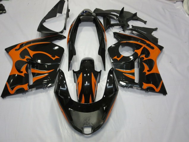 Aftermarket 1996-2007 Black and Orange Honda CBR1100XX Motorcycle Fairings