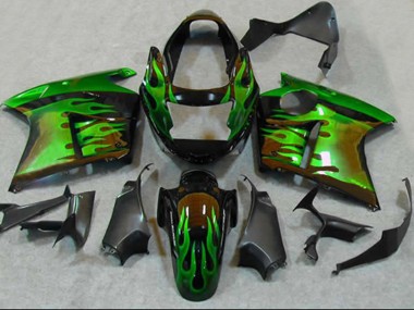 Aftermarket 1996-2007 Green Flame Honda CBR1100XX Motorcycle Fairings