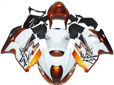 Aftermarket 1997-2007 Bronze and White Style Suzuki GSXR 1300 Motorcycle Fairings