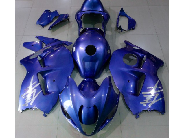 Aftermarket 1997-2007 Gloss Blue & Silver Suzuki GSXR 1300 Motorcycle Fairings