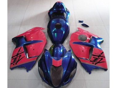 Aftermarket 1997-2007 Gloss Blue and Red Suzuki GSXR 1300 Motorcycle Fairings