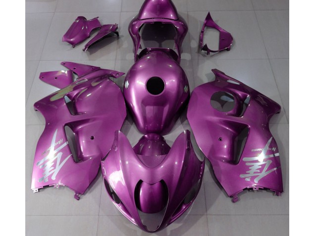 Aftermarket 1997-2007 Gloss Pink & Silver Suzuki GSXR 1300 Motorcycle Fairings