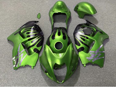 Aftermarket 1997-2007 Green and Black Suzuki GSXR 1300 Motorcycle Fairings