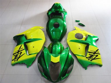 Aftermarket 1997-2007 Green and Yellow Suzuki GSXR 1300 Motorcycle Fairings