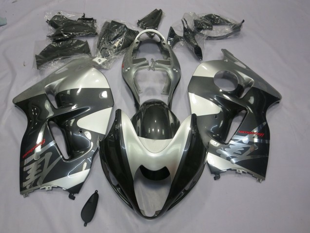 Aftermarket 1997-2007 Grey and Silver Suzuki GSXR 1300 Motorcycle Fairings