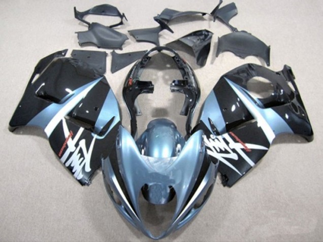 Aftermarket 1997-2007 Light Blue and Black Suzuki GSXR 1300 Motorcycle Fairings