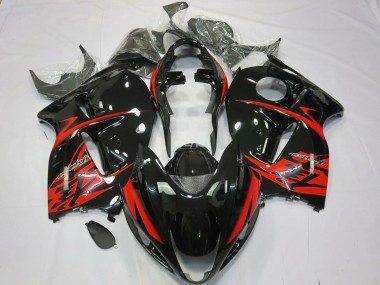 Aftermarket 1997-2007 Red and Black Suzuki GSXR 1300 Motorcycle Fairings