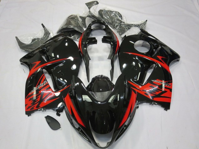 Aftermarket 1997-2007 Red and Black Suzuki GSXR 1300 Motorcycle Fairings