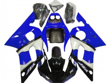 Aftermarket 1998-2002 Blue White and Black Yamaha R6 Motorcycle Fairings