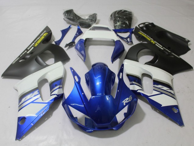 Aftermarket 1998-2002 Blue and Matte Yamaha R6 Motorcycle Fairings