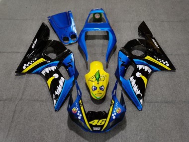 Aftermarket 1998-2002 Blue and Yellow Shark Yamaha R6 Motorcycle Fairings