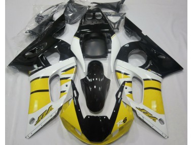 Aftermarket 1998-2002 Gloss Yellow and Black Yamaha R6 Motorcycle Fairings