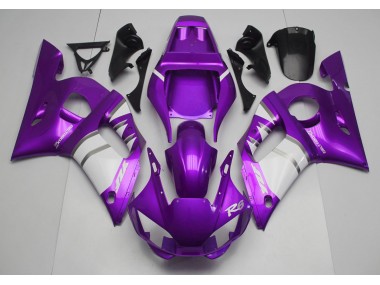 Aftermarket 1998-2002 Purple & White Yamaha R6 Motorcycle Fairings