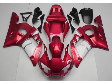 Aftermarket 1998-2002 Red & White Yamaha R6 Motorcycle Fairings