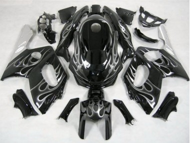 Aftermarket 1998-2007 Black and Silver Flame Yamaha YZF600 Motorcycle Fairings