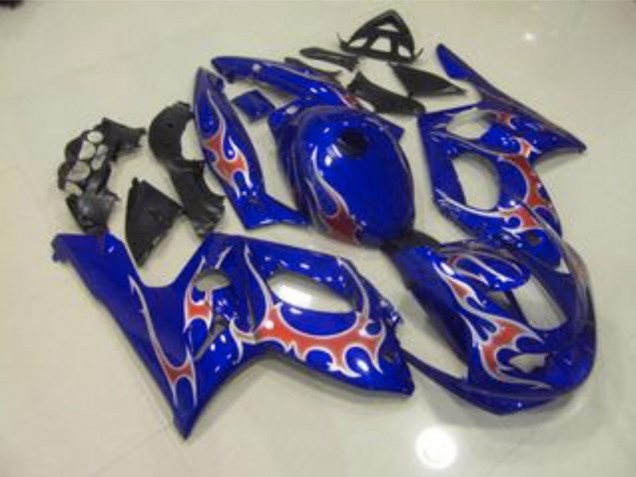 Aftermarket 1998-2007 Blue Red and Silver Gloss Yamaha YZF600 Motorcycle Fairings