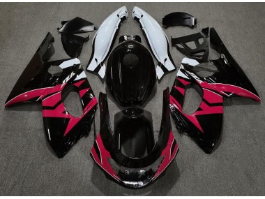 Aftermarket 1998-2007 Gloss Black Red and White Yamaha YZF600 Motorcycle Fairings