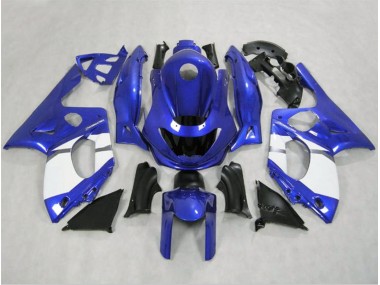 Aftermarket 1998-2007 Gloss Blue and White Yamaha YZF600 Motorcycle Fairings