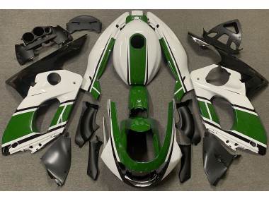 Aftermarket 1998-2007 Gloss White and Dark Green Yamaha YZF600 Motorcycle Fairings