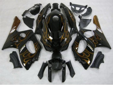 Aftermarket 1998-2007 Gold Flame Gloss Yamaha YZF600 Motorcycle Fairings