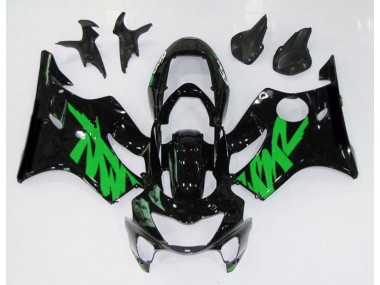 Aftermarket 1999-2000 Gloss Black & Green Honda CBR600 F4 Motorcycle Fairings