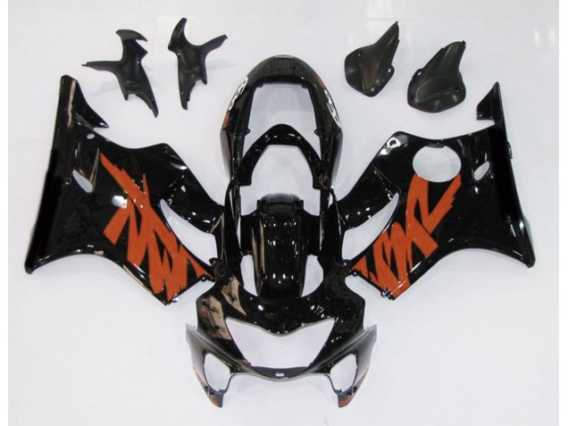 Aftermarket 1999-2000 Gloss Black & Orange Honda CBR600 F4 Motorcycle Fairings