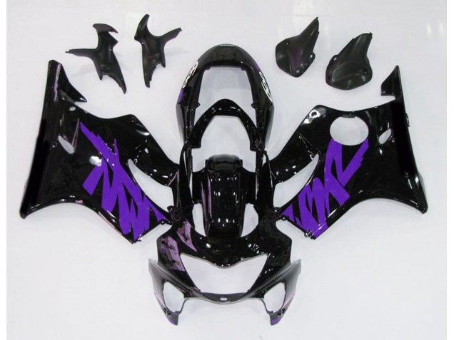 Aftermarket 1999-2000 Gloss Black & Purple Honda CBR600 F4 Motorcycle Fairings