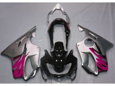 Aftermarket 1999-2000 Gloss Silver & Pink Honda CBR600 F4 Motorcycle Fairings