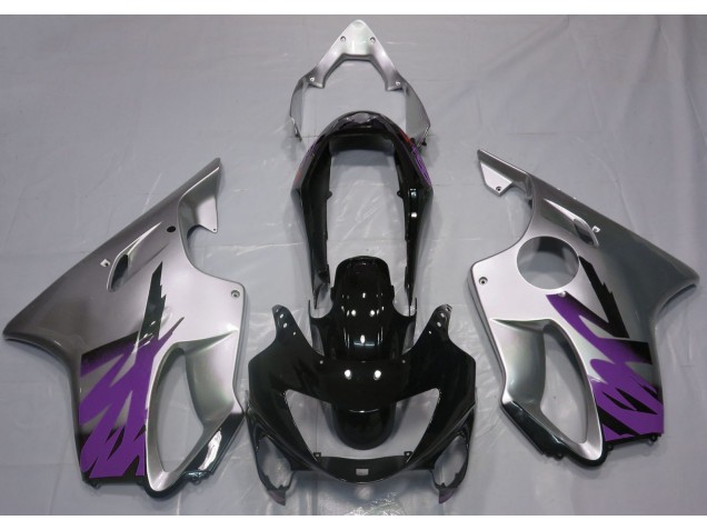 Aftermarket 1999-2000 Gloss Silver & Purple Honda CBR600 F4 Motorcycle Fairings