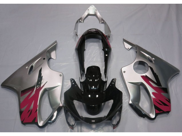 Aftermarket 1999-2000 Gloss Silver & Red Honda CBR600 F4 Motorcycle Fairings