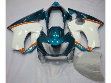 Aftermarket 1999-2000 Light Blue and Orange Honda CBR600 F4 Motorcycle Fairings