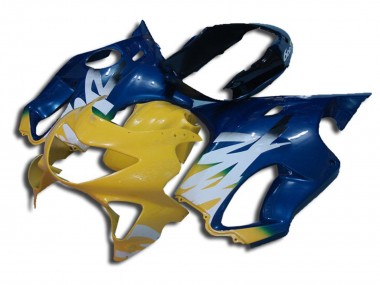 Aftermarket 1999-2000 Yellow and Blue Honda CBR600 F4 Motorcycle Fairings