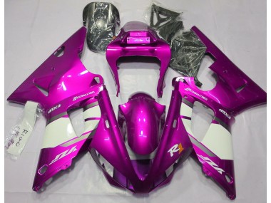 Aftermarket 2000-2001 Hot Pink & White Yamaha R1 Motorcycle Fairings