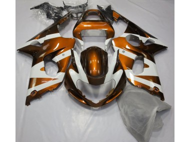 Aftermarket 2000-2002 Gloss Orange & White Suzuki GSXR 1000 Motorcycle Fairings