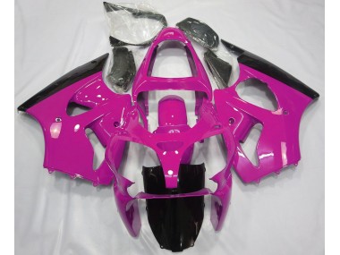 Aftermarket 2000-2002 Gloss Pink & Black Kawasaki ZX6R Motorcycle Fairings