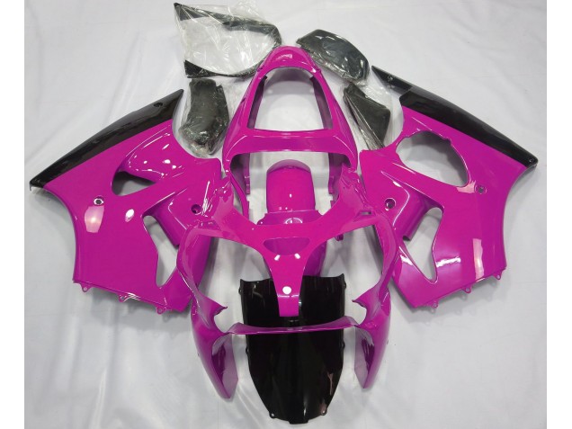 Aftermarket 2000-2002 Gloss Pink & Black Kawasaki ZX6R Motorcycle Fairings