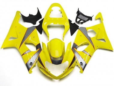 Aftermarket 2000-2002 Gloss Yellow and Silver R Kit Suzuki GSXR 1000 Motorcycle Fairings