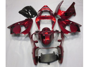 Aftermarket 2000-2002 Metallic Red Kawasaki ZX6R Motorcycle Fairings