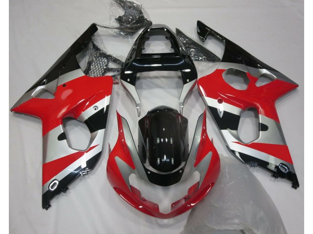 Aftermarket 2000-2002 Red Silver OEM Style Suzuki GSXR 1000 Motorcycle Fairings