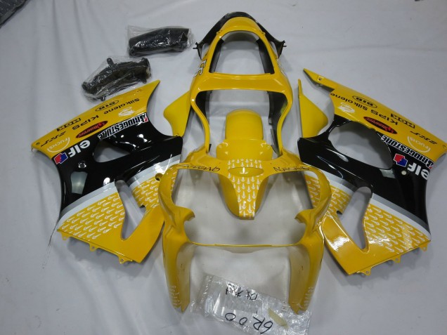 Aftermarket 2000-2002 Yellow Elf Kawasaki ZX6R Motorcycle Fairings