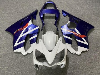 Aftermarket 2001-2003 Deep Blue and White Honda CBR600 F4i Motorcycle Fairings