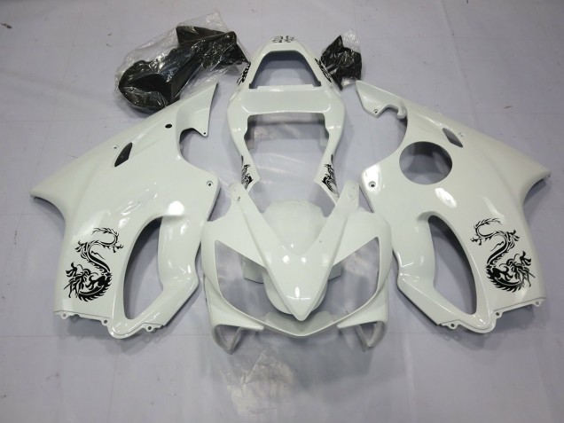 Aftermarket 2001-2003 Dragon White Honda CBR600 F4i Motorcycle Fairings