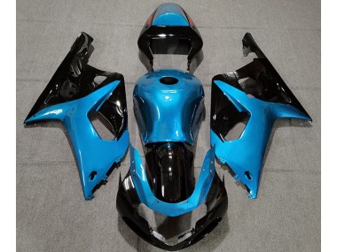 Aftermarket 2001-2003 Gloss Light Blue and Black Suzuki GSXR 600-750 Motorcycle Fairings