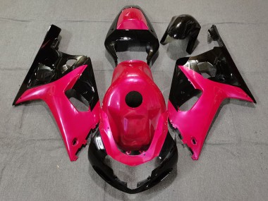 Aftermarket 2001-2003 Gloss Pink and Black Suzuki GSXR 600-750 Motorcycle Fairings