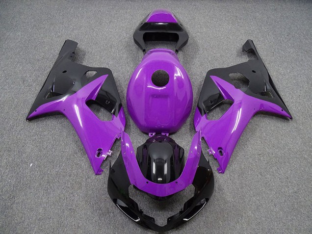 Aftermarket 2001-2003 Gloss Purple and Black Suzuki GSXR 600-750 Motorcycle Fairings