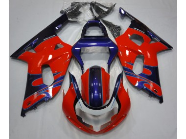 Aftermarket 2001-2003 Gloss Red & Blue Suzuki GSXR 600-750 Motorcycle Fairings