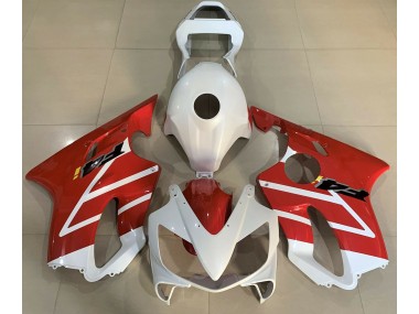 Aftermarket 2001-2003 Gloss White and Red Honda CBR600 F4i Motorcycle Fairings