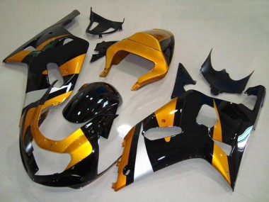 Aftermarket 2001-2003 Gold and Black Suzuki GSXR 600-750 Motorcycle Fairings